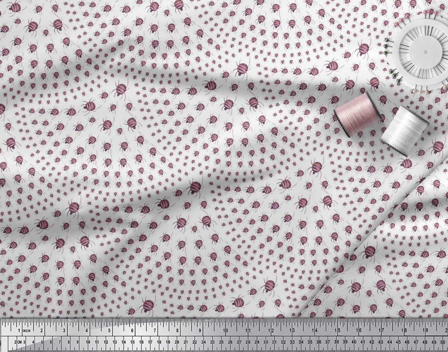 Soimoi Moss Georgette Brown Fabric by The Yard - 42 Inch Wide Spider Print Fabric for Fashionable Apparel & Home Decor | Perfect for Gothic Dresses, Halloween Costumes & Dark Aesthetic Decorations