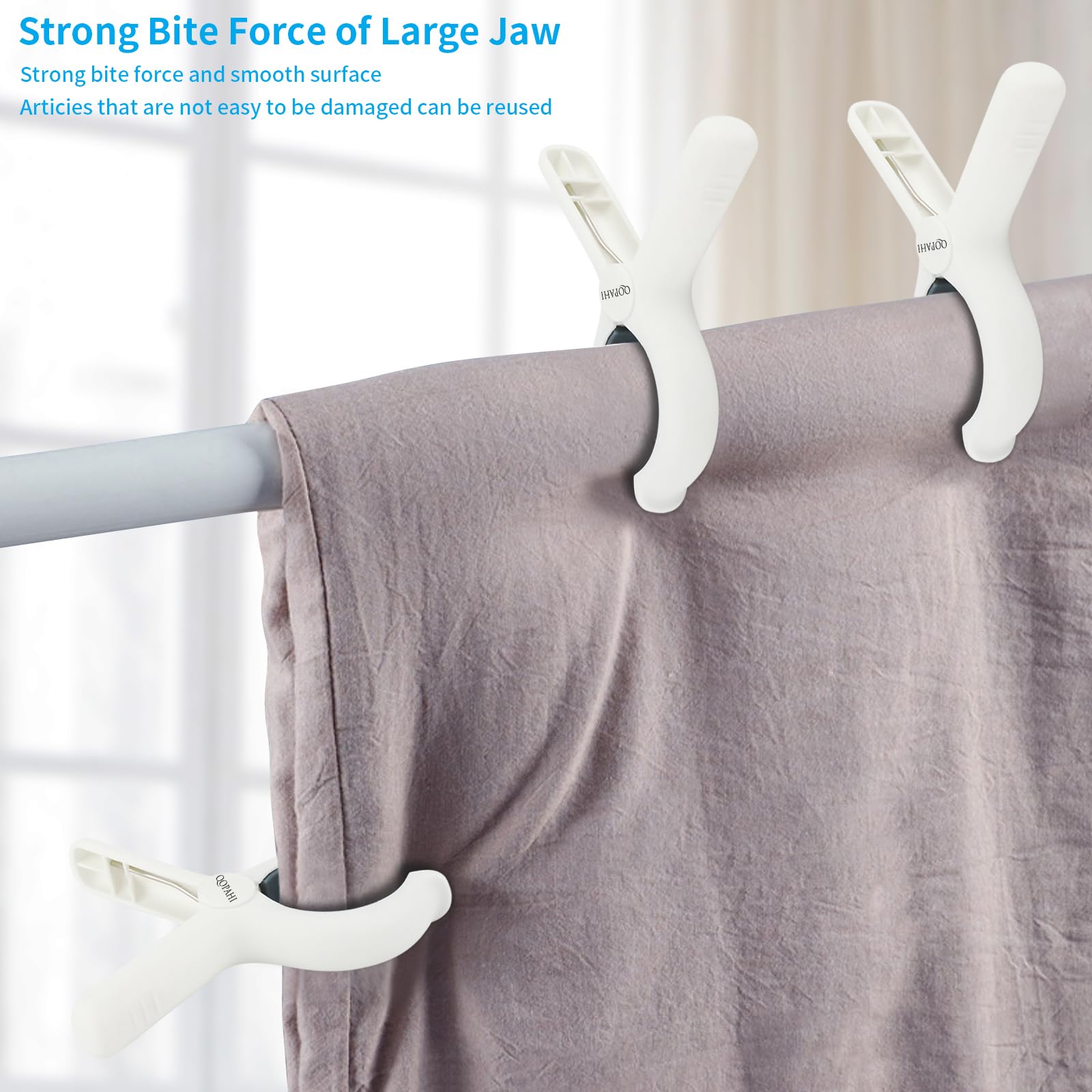 Premium Beach Towel Clips Set of 8 - Heavy Duty Non-Slip Chair Clips for Pool, Cruise & Outdoor Use | Strong Grip Clothes Pins for Beach Chairs, Blankets & Laundry | Includes Drawstring Bag (Blue+Khaki) - Perfect for Vacation, Swimming & Backyard Relaxation