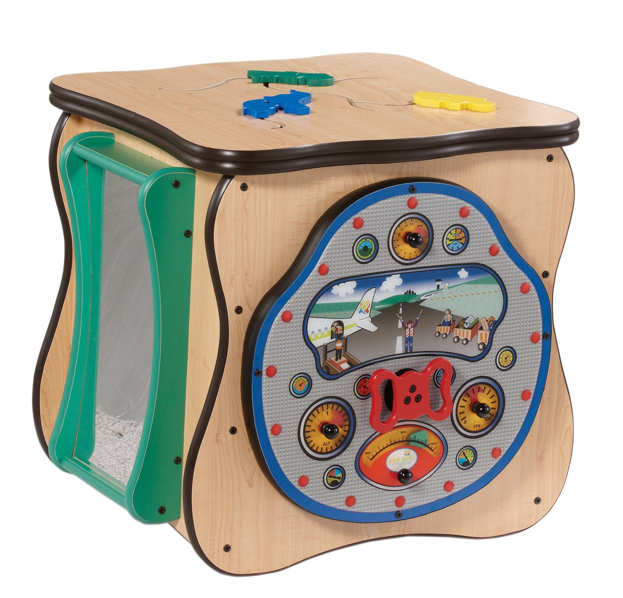 Safari Island Play Cube for Toddlers - 4 Interactive Play Panels with Animal Themes - Perfect for Indoor Playrooms, Daycares & Preschool Learning Activities