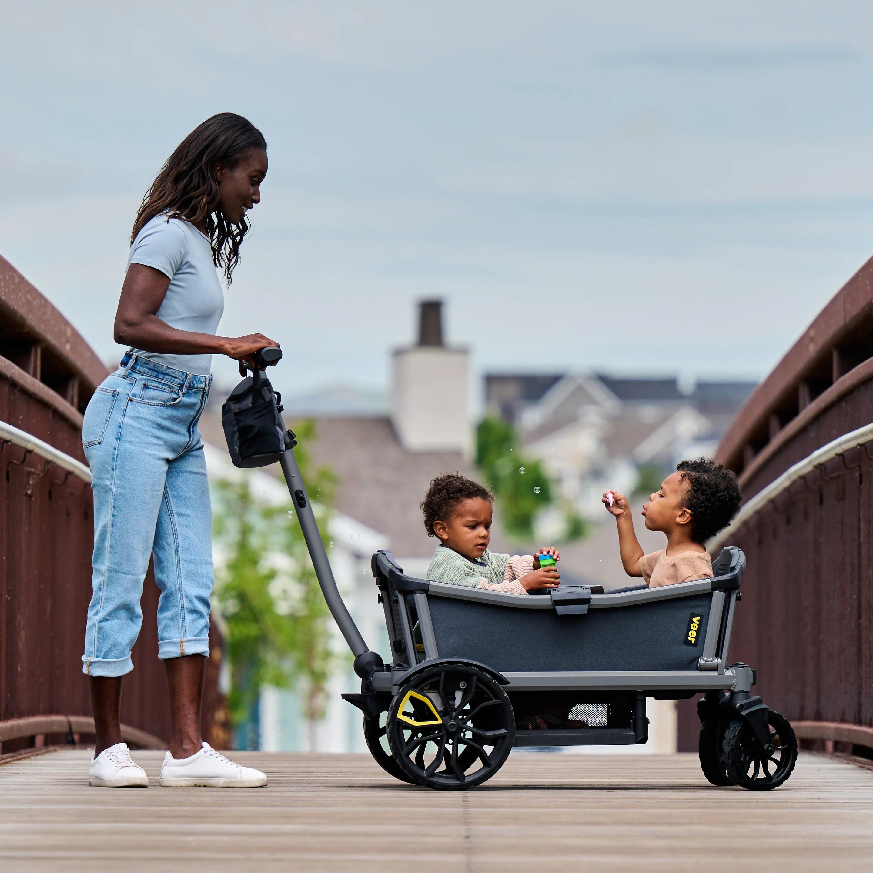 Veer Cruiser City & City XL Wagon with Canopy & Sidewalls - Premium All-Terrain Stroller Wagon for Kids - Perfect for Beach, Park, Camping & Family Outings