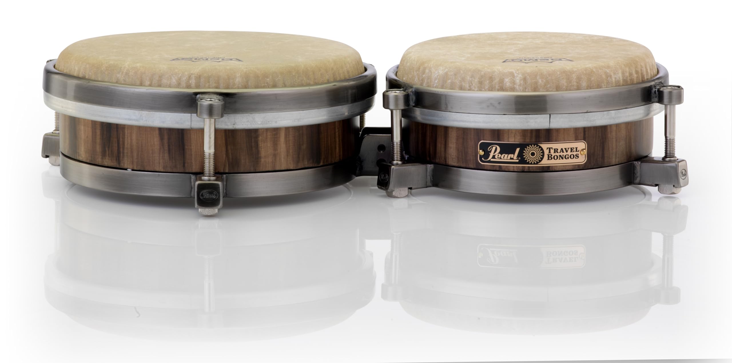 Pearl Travel Bongos Set - Traditional 7 & 8.5 Inch Hand Drums for Musicians | Portable Percussion Instrument for Camping, Beach & Live Performances