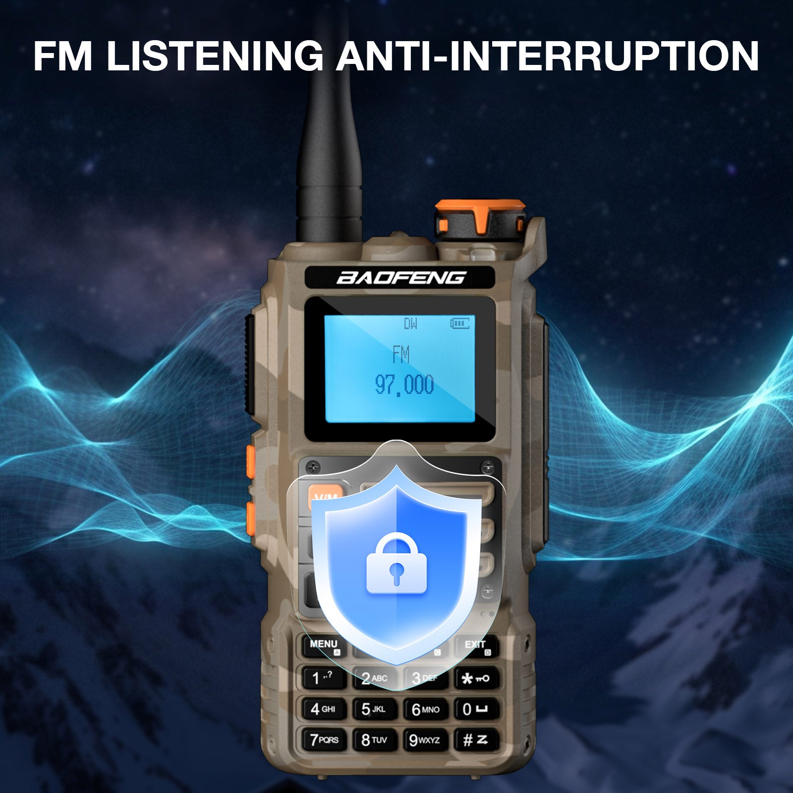Baofeng K63 Tri-Band Radio 6W High Power Walkie Talkie with 999 Channels | VHF/UHF/1.25M/AM/FM/NOAA Weather Alert | 2600mAh Long-Lasting Battery | Wireless Frequency Copy | Ideal for Outdoor Adventures, Emergency Communication & Security Teams