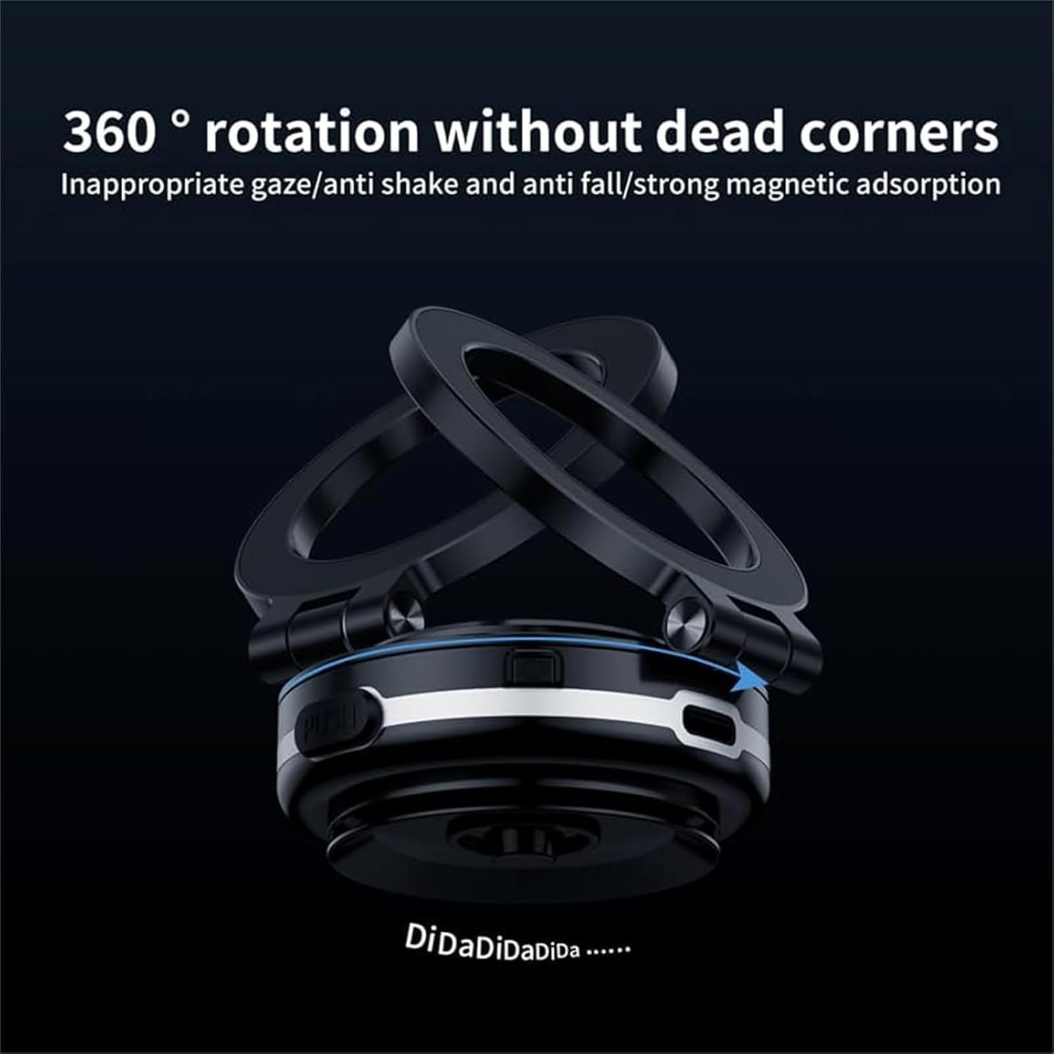 Nixive Magnetic Phone Holder 360° Rotation - Strong Car Mount for iPhone 15/14/13 Pro Max, Samsung Galaxy S23/S22 - Hands-Free Driving & Office Use (Black)
