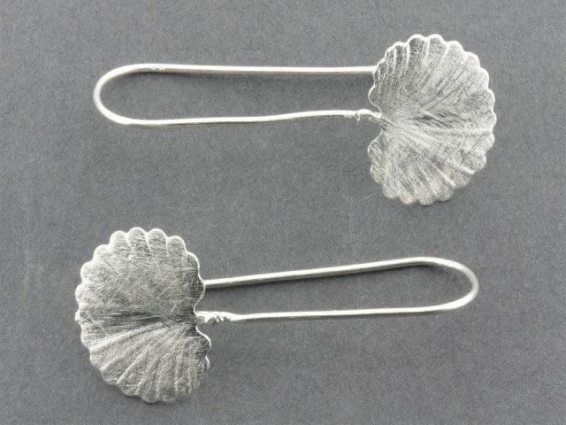 Long Drop Fan Palm Earrings - Sterling Silver Dangle Earrings for Women - Perfect for Boho, Beach, and Summer Outfits