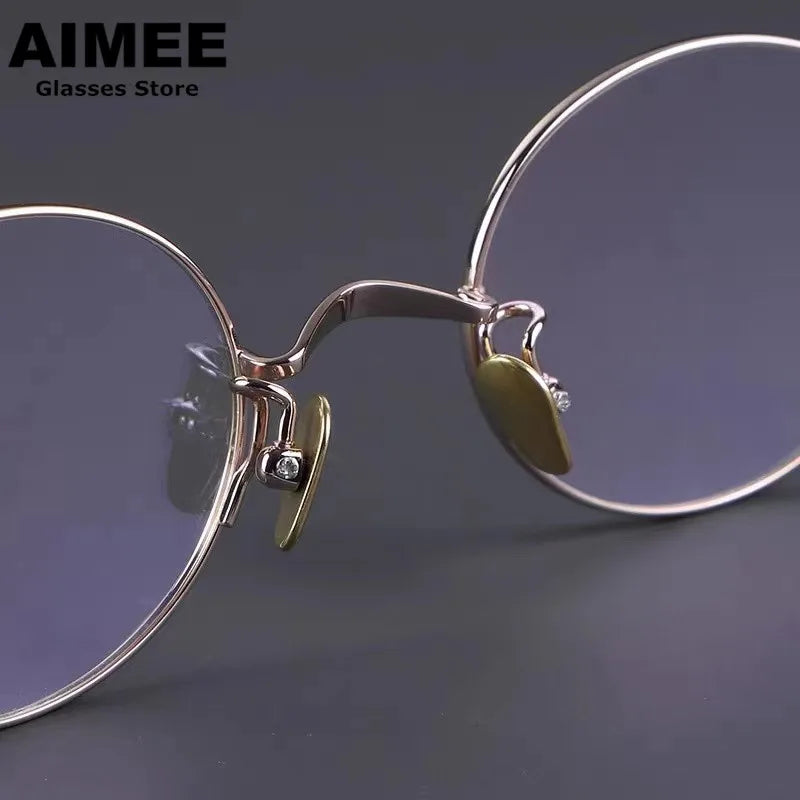 Stylish Aimee Unisex Full Rim Oval Round Titanium Acetate Eyeglasses Frame 12344 - Lightweight & Durable for Work, Reading & Everyday Wear