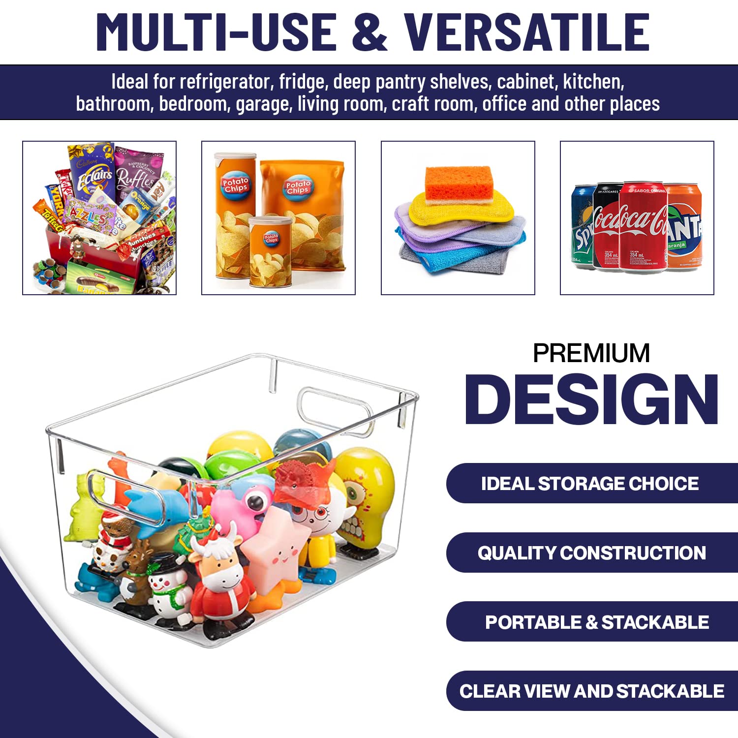Clear Plastic Storage Bins - 10