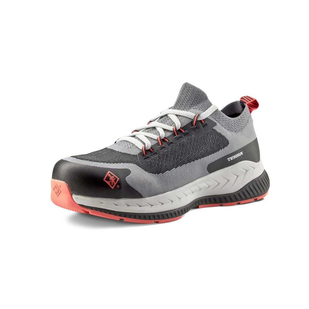 Terra Eclipse SD TR0A4T8MBLR Men's Composite Toe Athletic Work Shoes - Lightweight Safety Sneakers for Construction & Industrial Work - Black/Red - Perfect for Warehouse, Factory & Outdoor Jobs