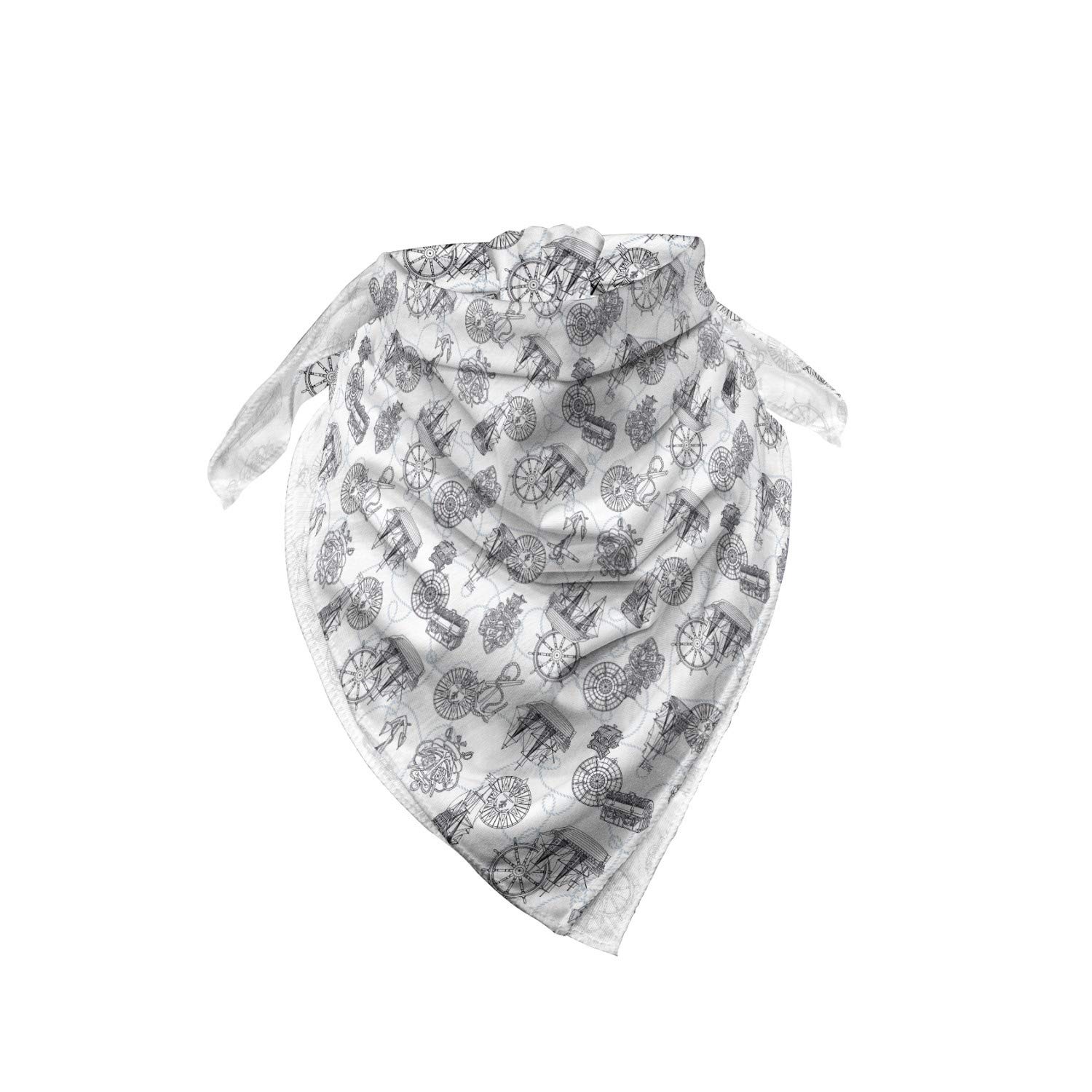 Ambesonne Compass Bandana - Nautical Sailing Boat Pattern Unisex Head Scarf & Neck Tie for Men Women - Perfect for Outdoor Adventures, Hiking, Travel & Fashion Accessories