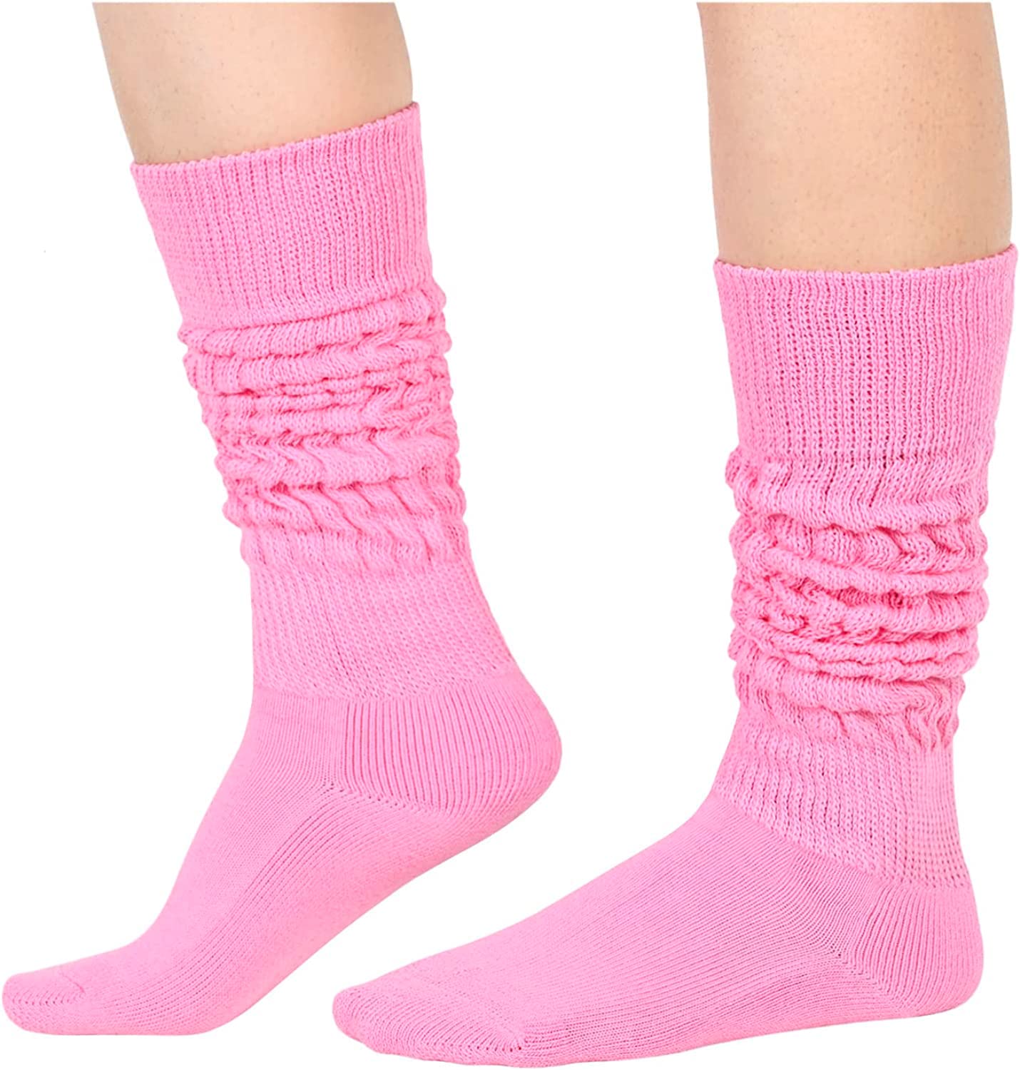 Zmart Women's Slouch Socks - Cozy Scrunch Socks 80s Retro Style, Warm & Soft Knit Socks for Women (White, Black, Orange, Cream) - Perfect for Casual Wear, Lounge, 80s Costume & Vintage Fashion Outfits