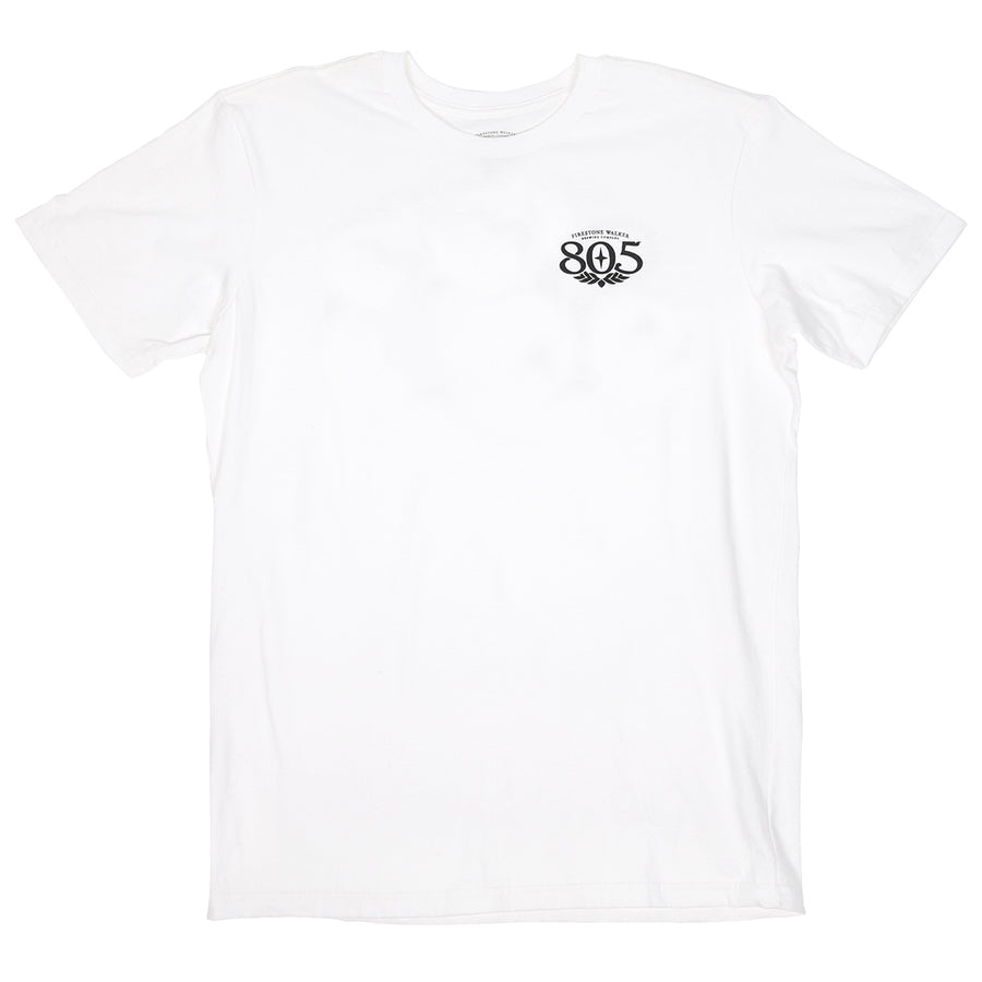 805 Premium Original Short Sleeve T-Shirt for Men - Soft Cotton Crew Neck Tee - White - Perfect for Casual Wear, Gym & Everyday Outfits