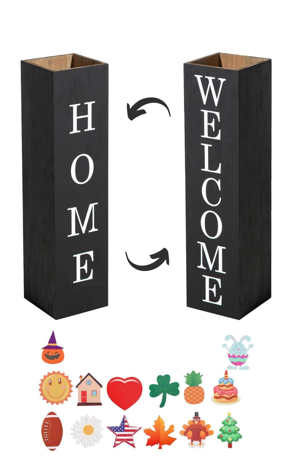 2-in-1 Rustic Welcome Sign & Box Vase for Front Door Porch Decor | Outdoor Home Decoration | Perfect for Farmhouse, Cottage & Entryway Decor