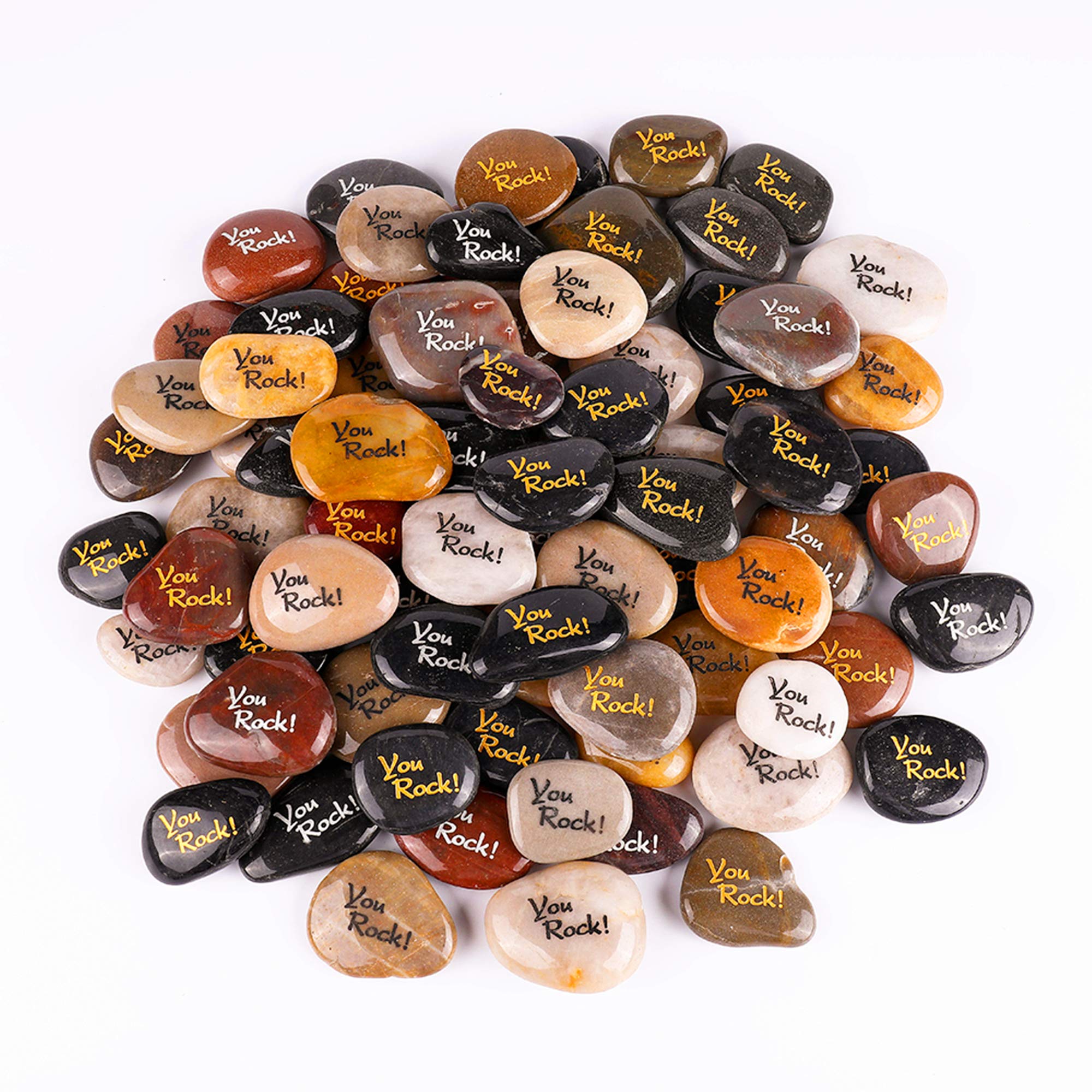 100PCS Inspirational Engraved Rocks - Motivational Stones with 