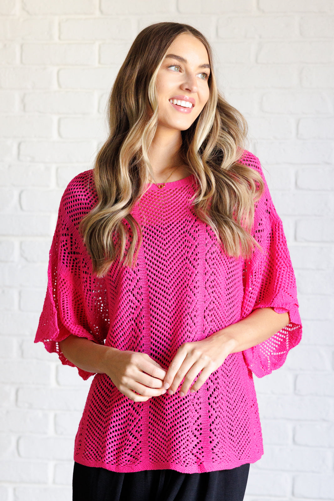 Stylish Open Knit Top for Women - Breathable Loose Fit Summer Blouse - Perfect for Casual Outings, Beach Vacations & Boho Fashion