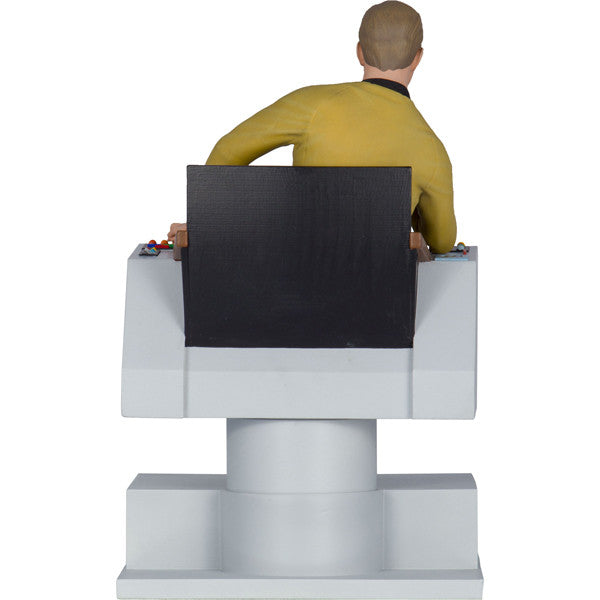 Star Trek TOS Captain Kirk on Chair Statue Bookend - Classic TV Show Collectible for Fans - Perfect for Bookshelf Decor and Sci-Fi Memorabilia Display