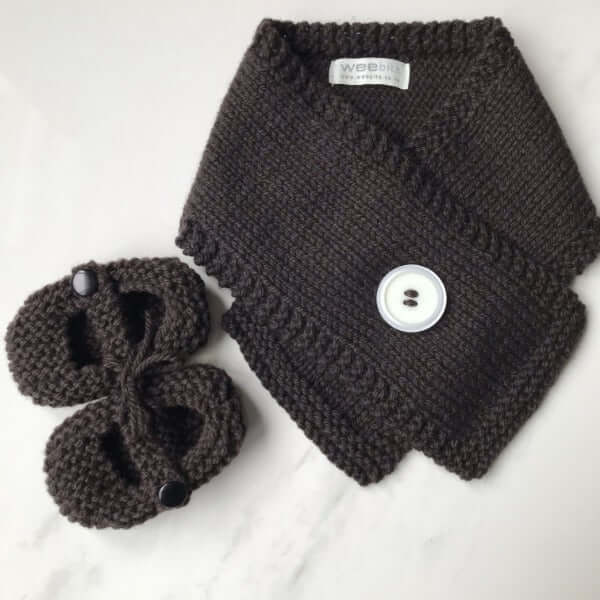 Stylish Button Scarf & Adorable Baby Mary Jane Shoes - Perfect for Winter Outfits & Special Occasions