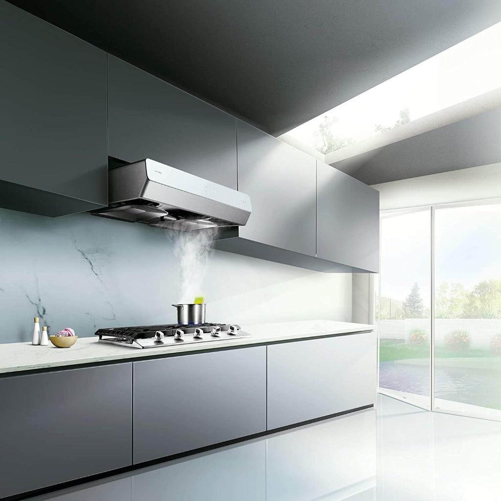 Fotile Pixie Air Series 30-inch Slim Under Cabinet Range Hood - Powerful WhisPower Motor, Multiple Color Options (UQS300) - Perfect for Modern Kitchens & Small Spaces