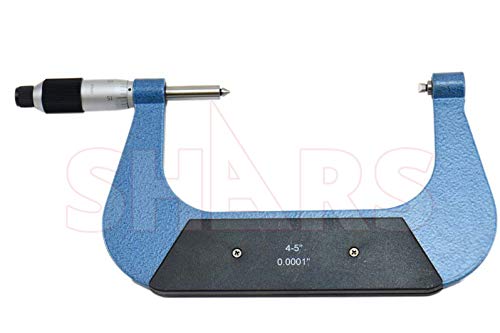 Shars 4-5 Inch Precision Screw Thread Micrometer with Hardened Anvil - 303-2374 Model (Fitted Case Included) - Ideal for Machining, Metalworking & Quality Control in Automotive, Aerospace & Manufacturing Industries
