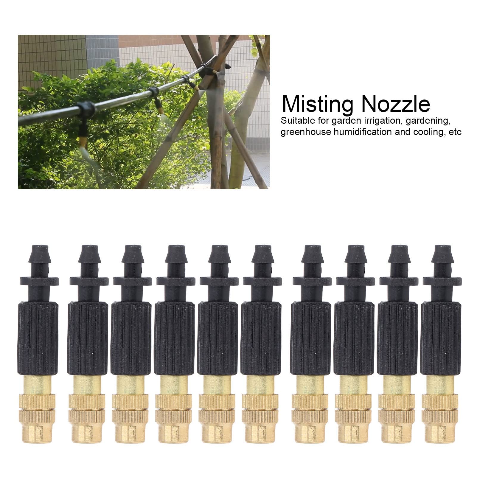 10pcs Adjustable Misting Nozzle 4mm/7mm - Fine Atomizing Spray Nozzles for Garden, Agricultural Drip Irrigation & Outdoor Cooling | Perfect for Greenhouses, Patios, and Hydroponic Systems