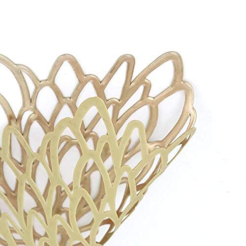 6 Pack Gold Floral Vinyl Placemats - 15 Inch Non-Slip Dining Table Mats for Everyday Use, Dinner Parties & Home Decor