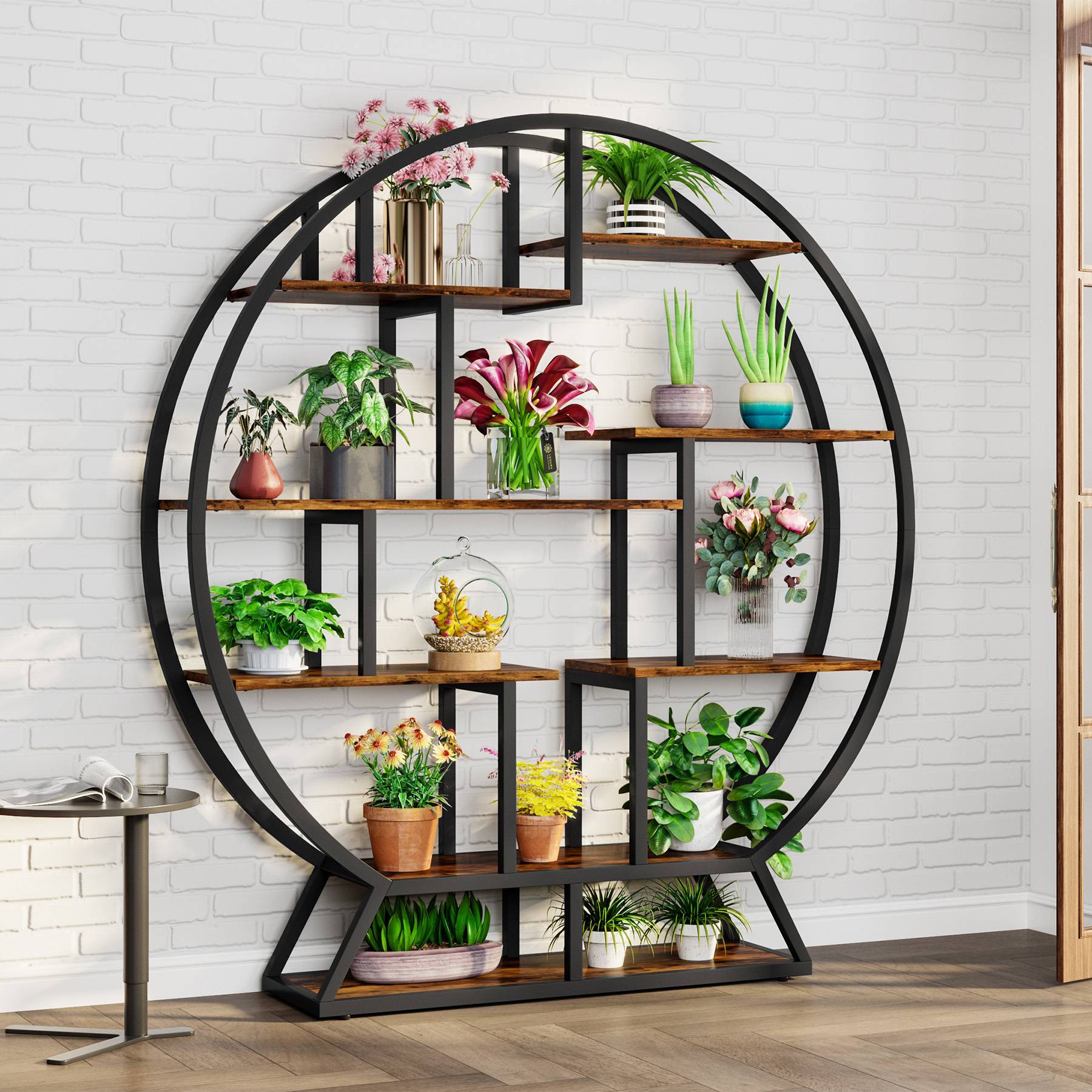 Round Plant Stand with 8 Shelves - 63