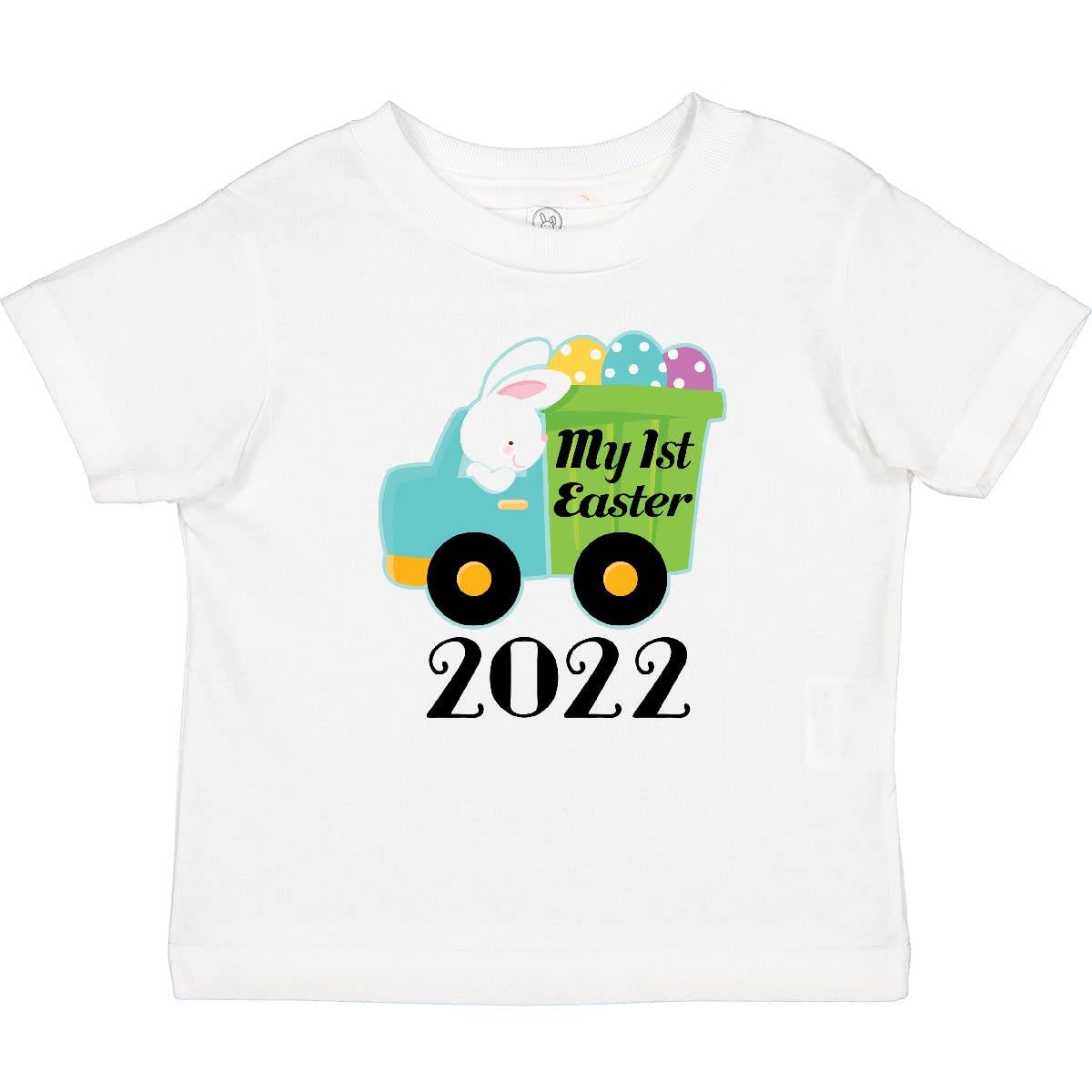 Baby's 1st Easter 2022 Bunny Egg Truck Graphic T-Shirt | Cute Easter Outfit for Infants & Toddlers | Perfect for Easter Photos, Family Gatherings & Spring Celebrations