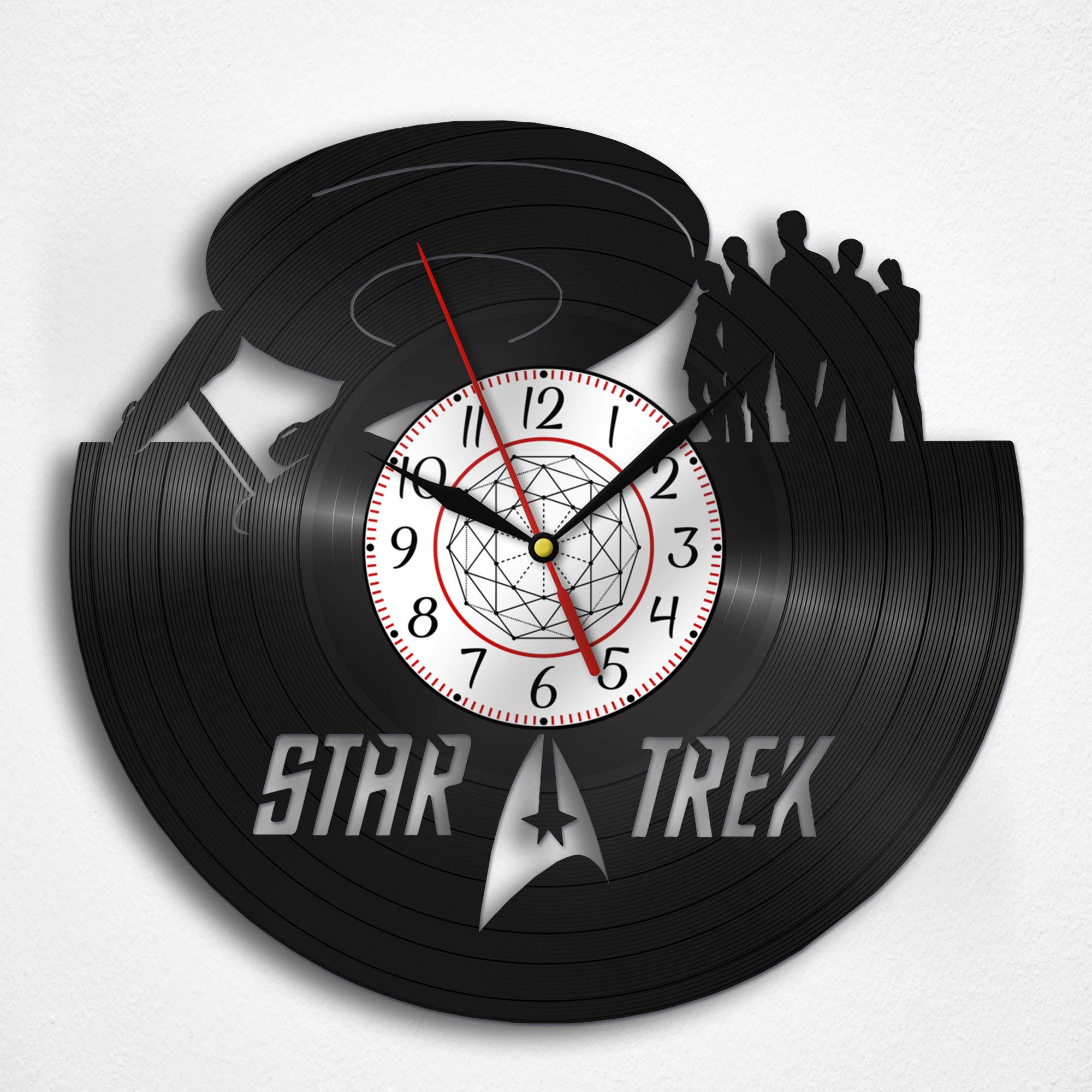 Star Trek Discovery Vinyl Record Wall Clock - Unique Sci-Fi Gift for Men, Collectors & Fans | Perfect for Home Decor, Office, or Trekkie Themed Rooms