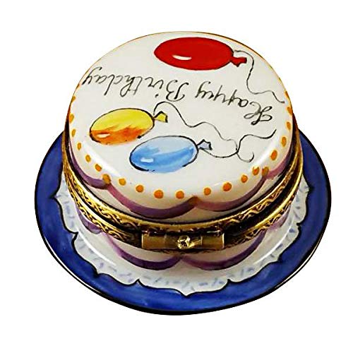 Rochard Happy Birthday Cake Vanilla Limoges Porcelain Box - Elegant Collectible Gift for Birthdays, Anniversaries & Special Occasions | Perfect for Cake Jewelry Storage & Home Decor