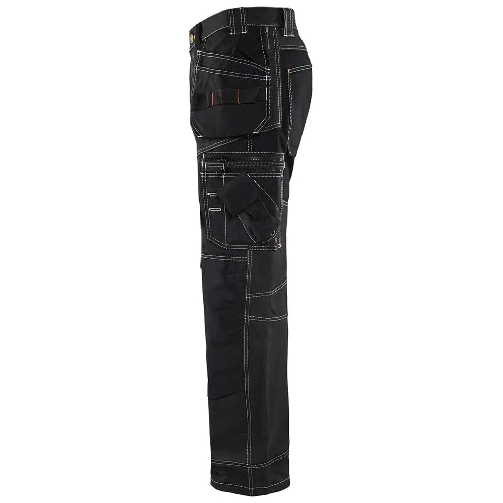Blaklader X1600 Men's Durable Cotton Work Pants with Cordura Reinforced Pockets - Heavy Duty Construction Workwear for Carpenters, Electricians & Tradesmen