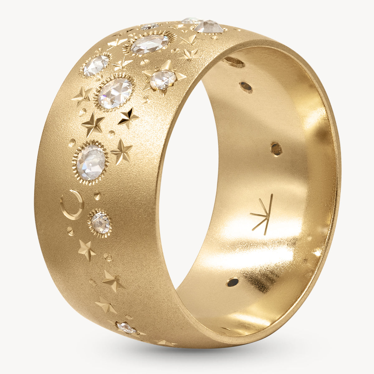 Rose Cut Celestial Band Ring - Vintage Inspired Celestial Jewelry for Women - Perfect for Weddings, Anniversaries & Romantic Gifts