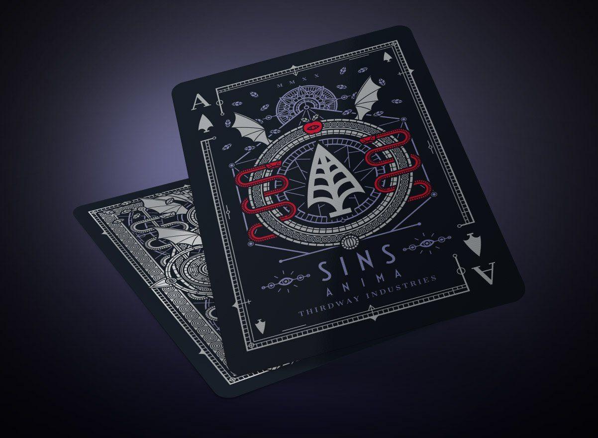 Premium SINS Black Anima Playing Cards - Elegant Gothic Design for Poker, Magic Tricks & Collectors | Perfect for Game Nights, Cardistry & Gifts