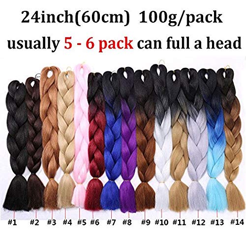 Benehair Rainbow Braiding Hair 3 Bundles - 24inch Jumbo Synthetic Hair Extensions for Women | Pre-Stretched Ombre Braiding Hair in Purple, Blue, Yellow & Orange | Perfect for Protective Styles, Cosplay & Festival Looks