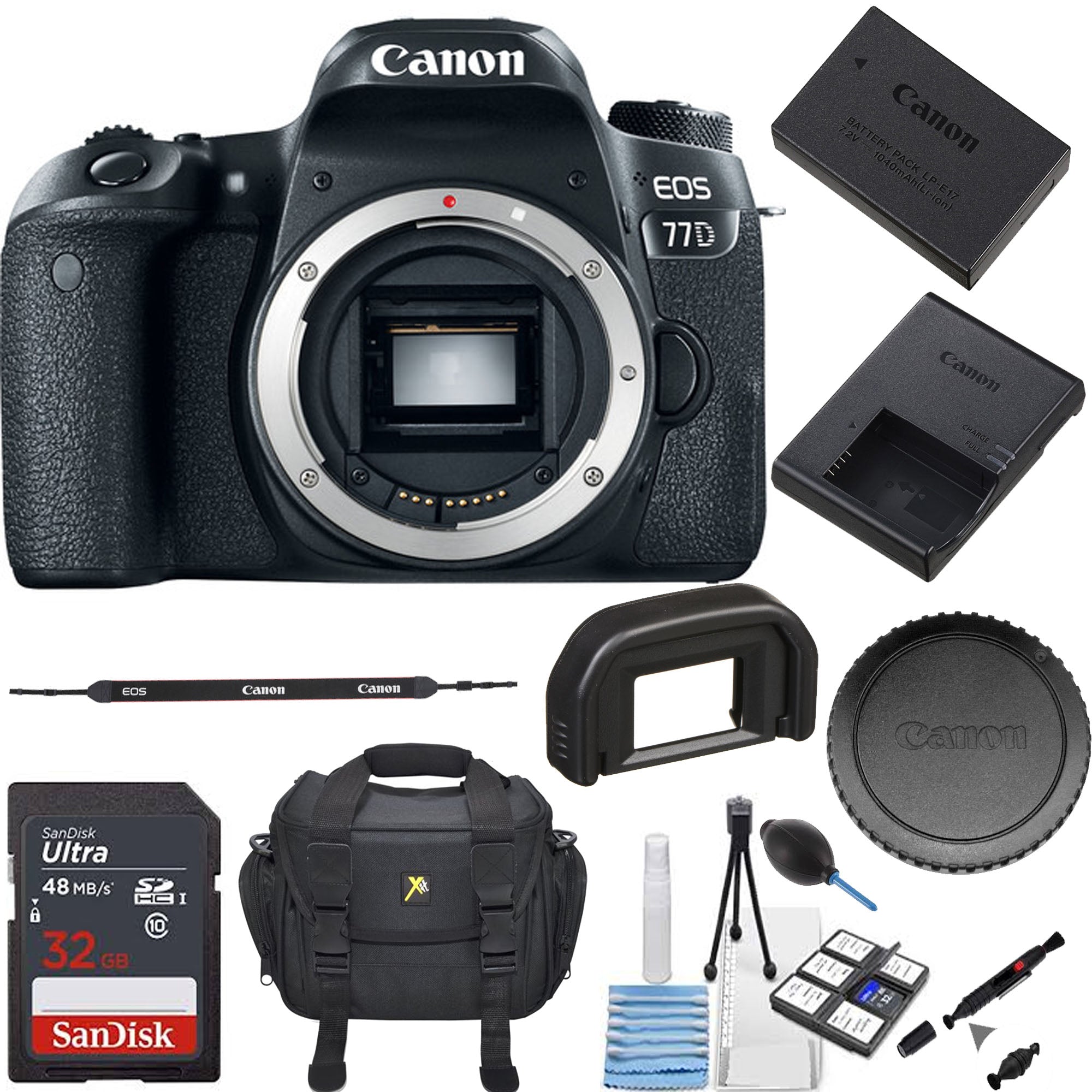 Canon EOS 77D DSLR Camera Body Only with Essential Starter Bundle - Perfect for Photography Enthusiasts, Travel & Professional Shooting