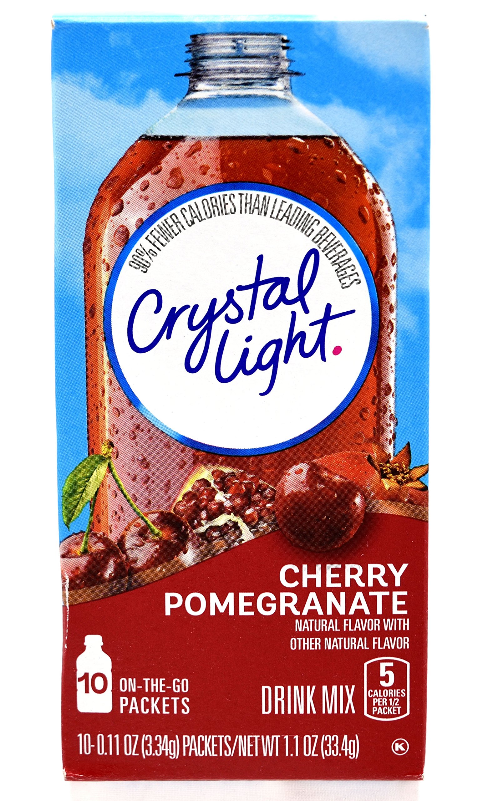 Crystal Light On The Go Cherry Pomegranate Sugar Free Drink Mix Packets - 10 Count (Pack of 40) - Low Calorie Powdered Beverage for Travel, Gym & Office Hydration