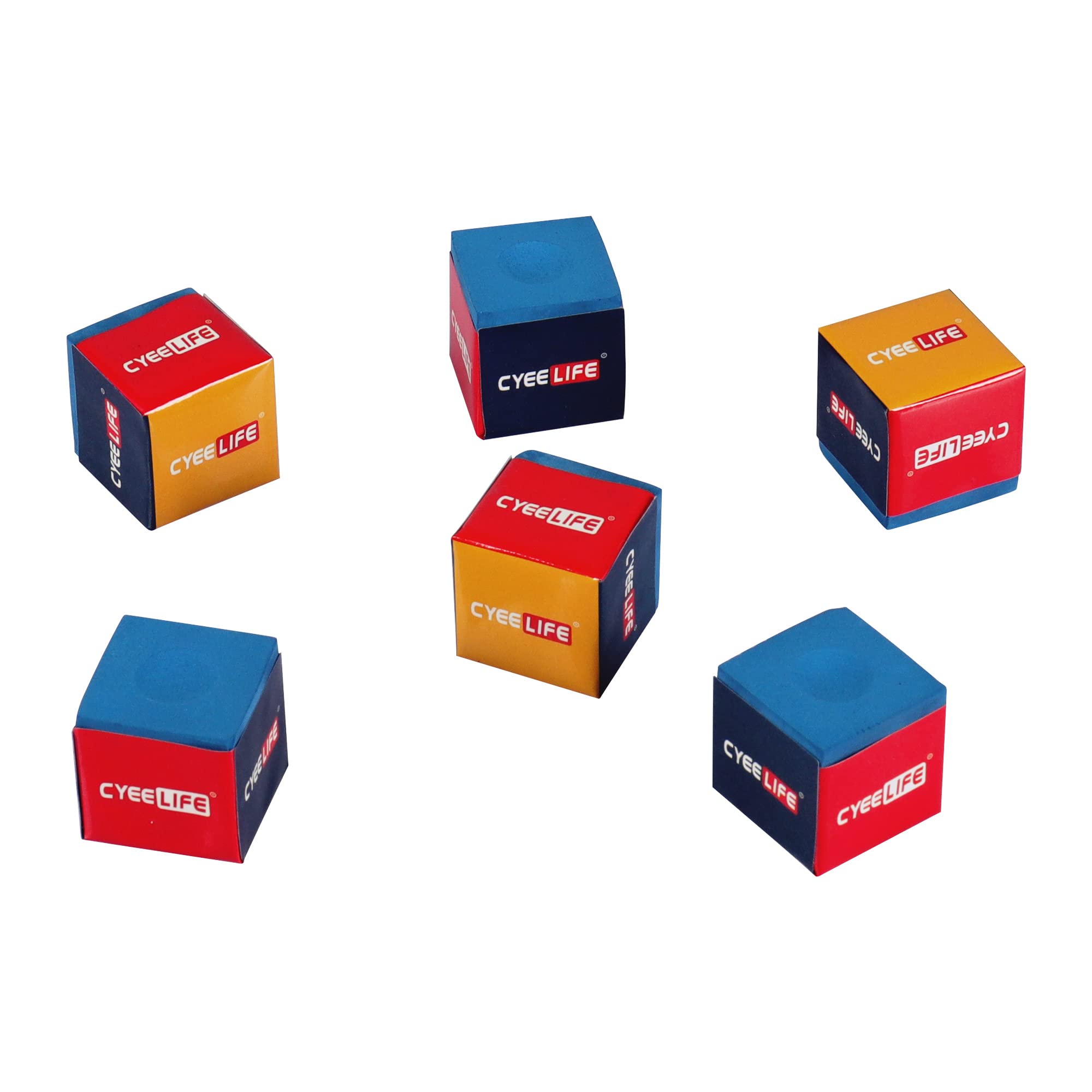 Premium CyeeLife Billiard Chalk 6-Pack Blue - Professional Pool Table Accessories for Snooker & Billiards | Perfect for Home Game Rooms, Bars & Pool Halls