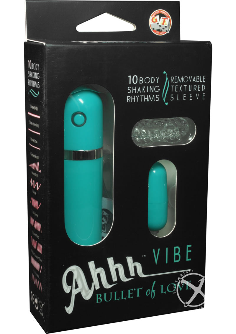 Ahhh Vibrating Bullet Massager with Wired Remote Control - Teal Blue | Powerful Personal Massager for Relaxation & Intimate Pleasure | Perfect for Couples & Solo Use