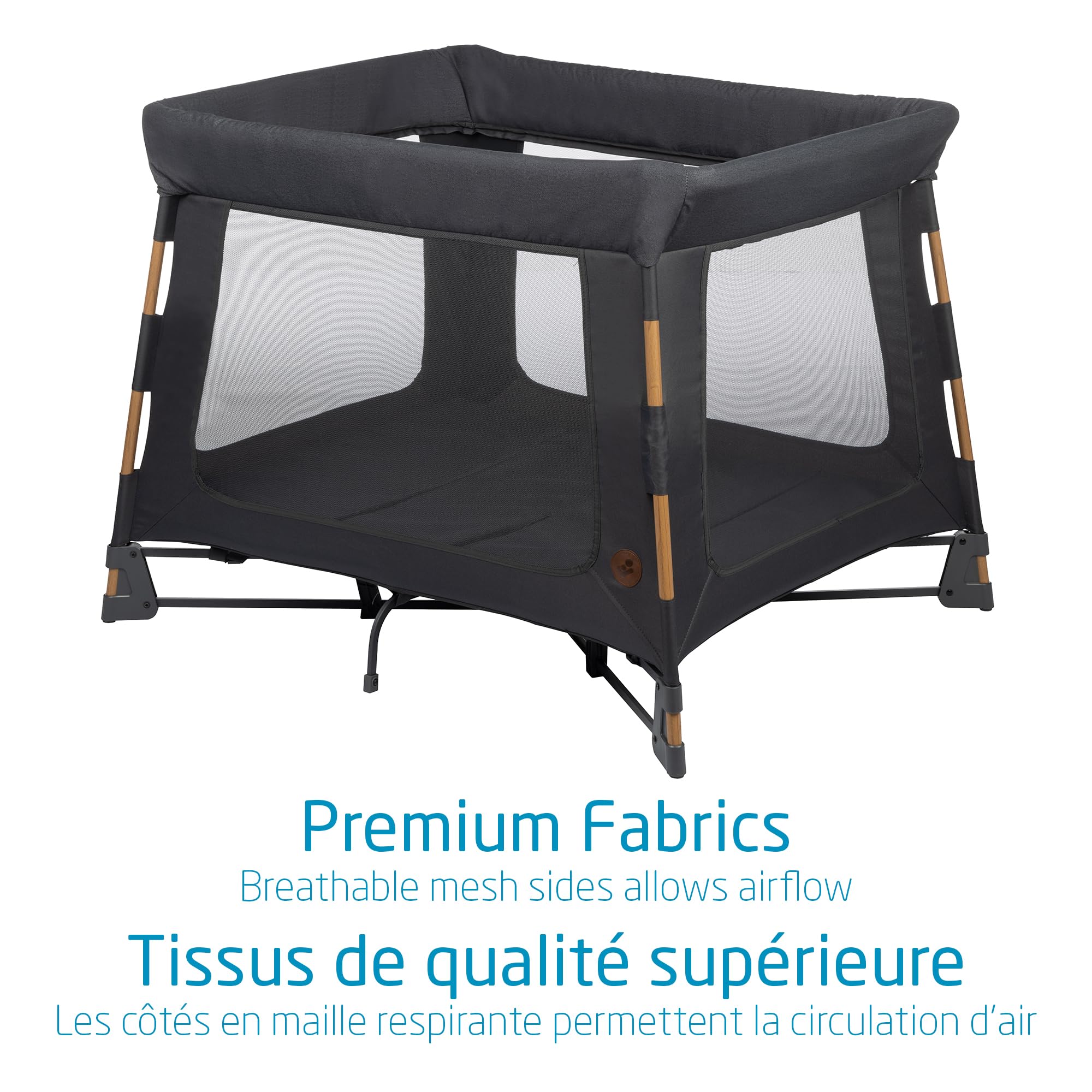 Maxi-Cosi Swift Playard - 3-in-1 Portable Playpen with Newborn Bassinet & Toddler Play Area | Ultra Comfortable, Easy 1-Step Fold | Includes Travel Bag | Classic Graphite | Perfect for Home, Travel & Daycare Use