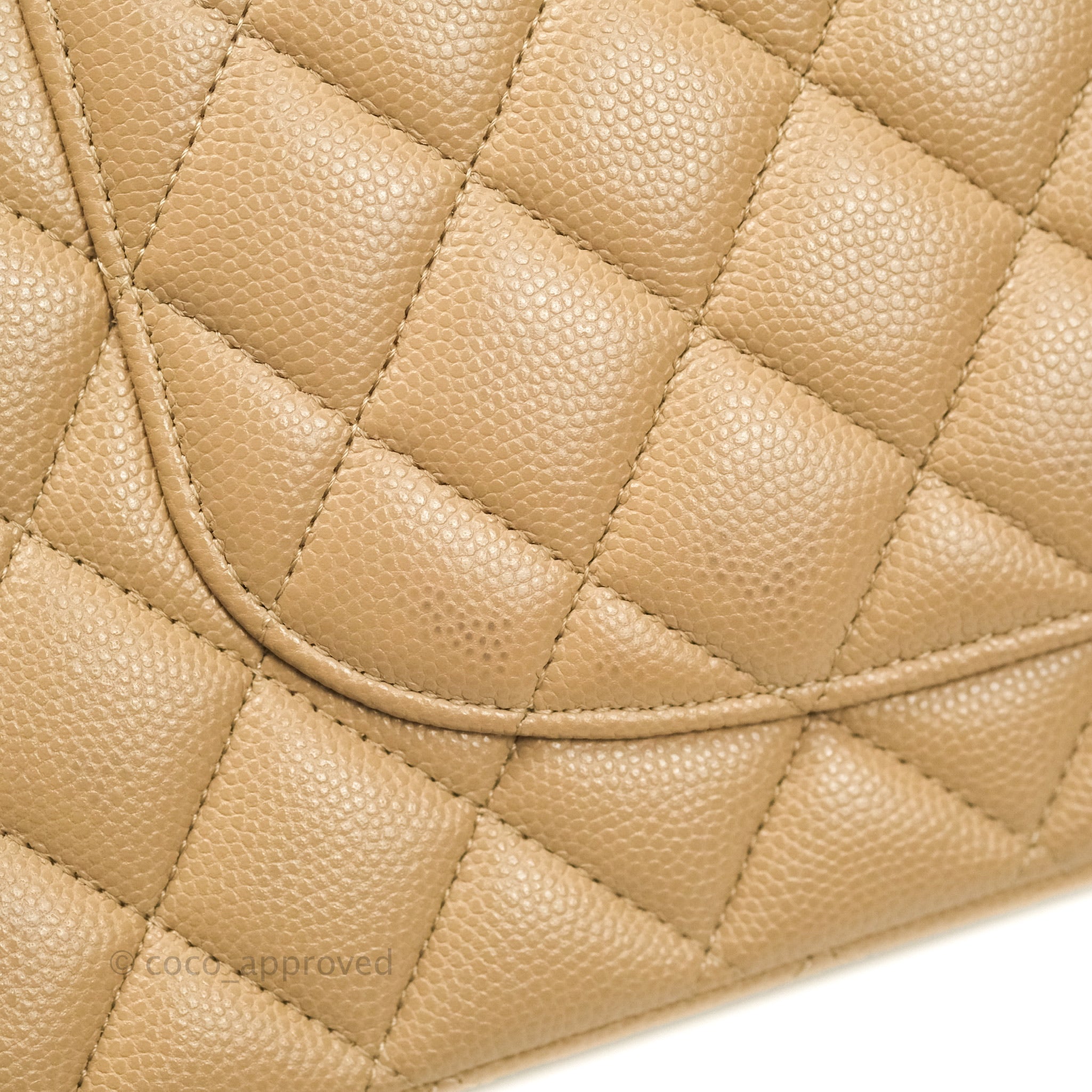 Chanel Classic Medium Double Flap Bag in Dark Beige Caviar Leather with Gold Hardware | Luxury Designer Handbag for Women | Perfect for Work, Evening Events & Special Occasions