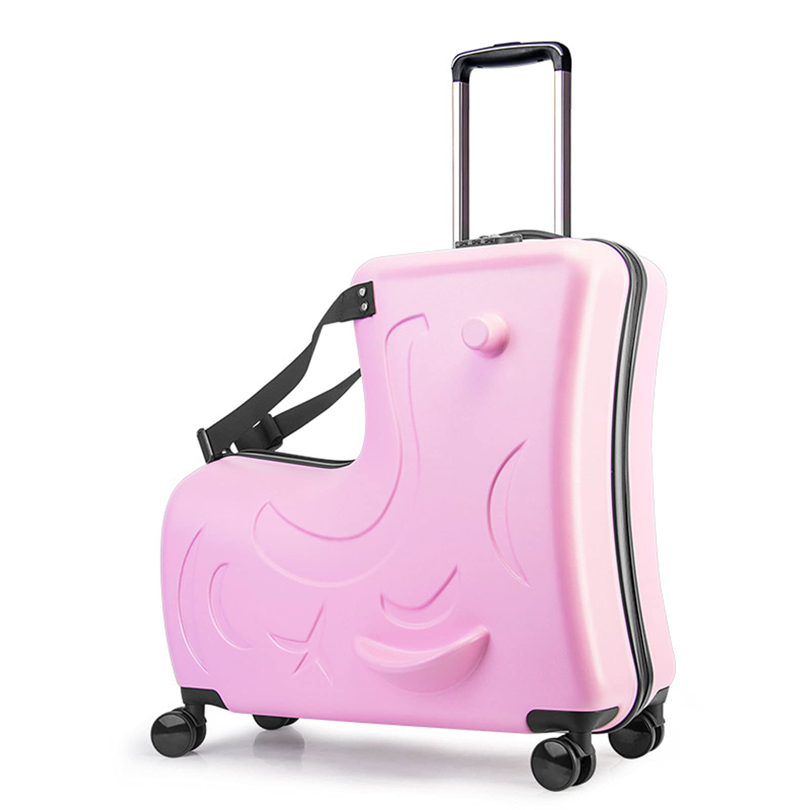 DUTUI 20/24 Inch Kids Suitcase - Lightweight Travel Luggage for Boys & Girls Ages 2-12, Fashionable Carry-On with Fun Designs, Perfect Gift for Family Vacations & Airplane Trips (Pink, 24 Inches)