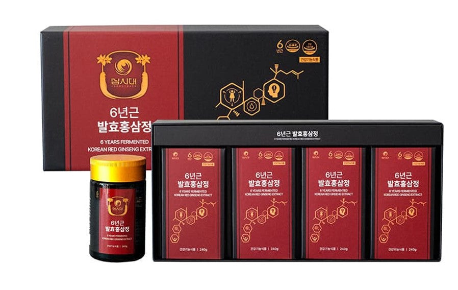 Premium Korean Fermented Red Ginseng Extract 2550mg per Serving (240g x 4 Pack) - Immune Support & Energy Booster for Daily Wellness & Workout Recovery