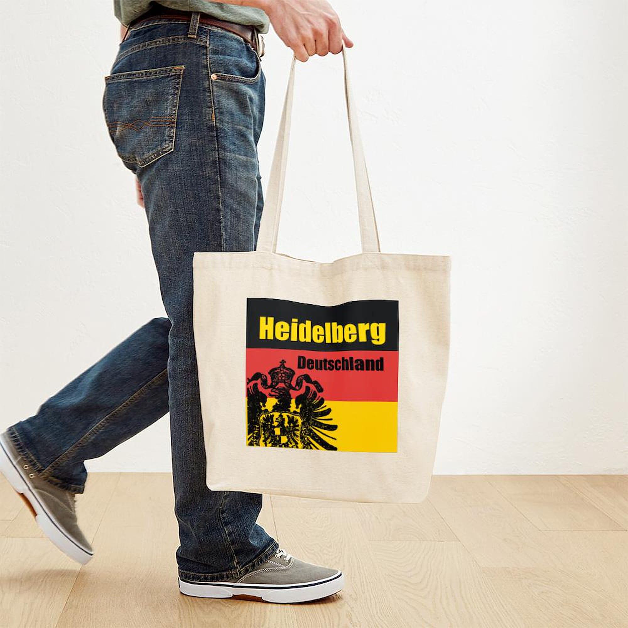 Heidelberg Germany Tote Bag - Natural Canvas Reusable Shopping Bag for Groceries, Beach & Everyday Use