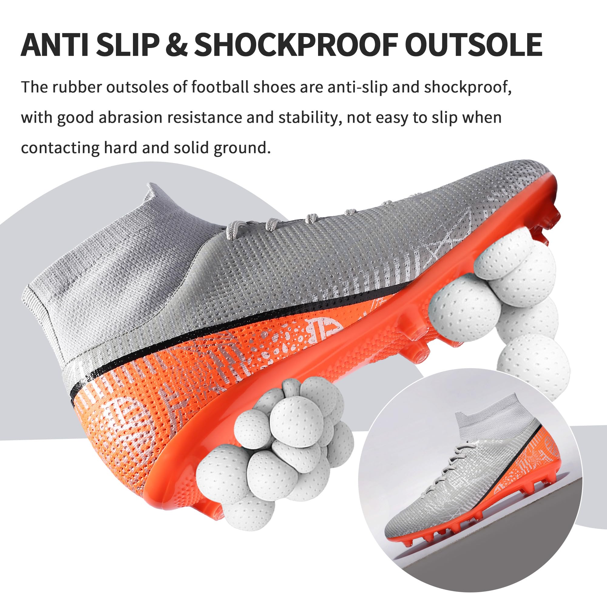 Men's & Women's Soccer Cleats - Lightweight High-Top Football Boots for Outdoor Training & Ground Play | Perfect for Soccer Practice, Matches & Athletic Performance