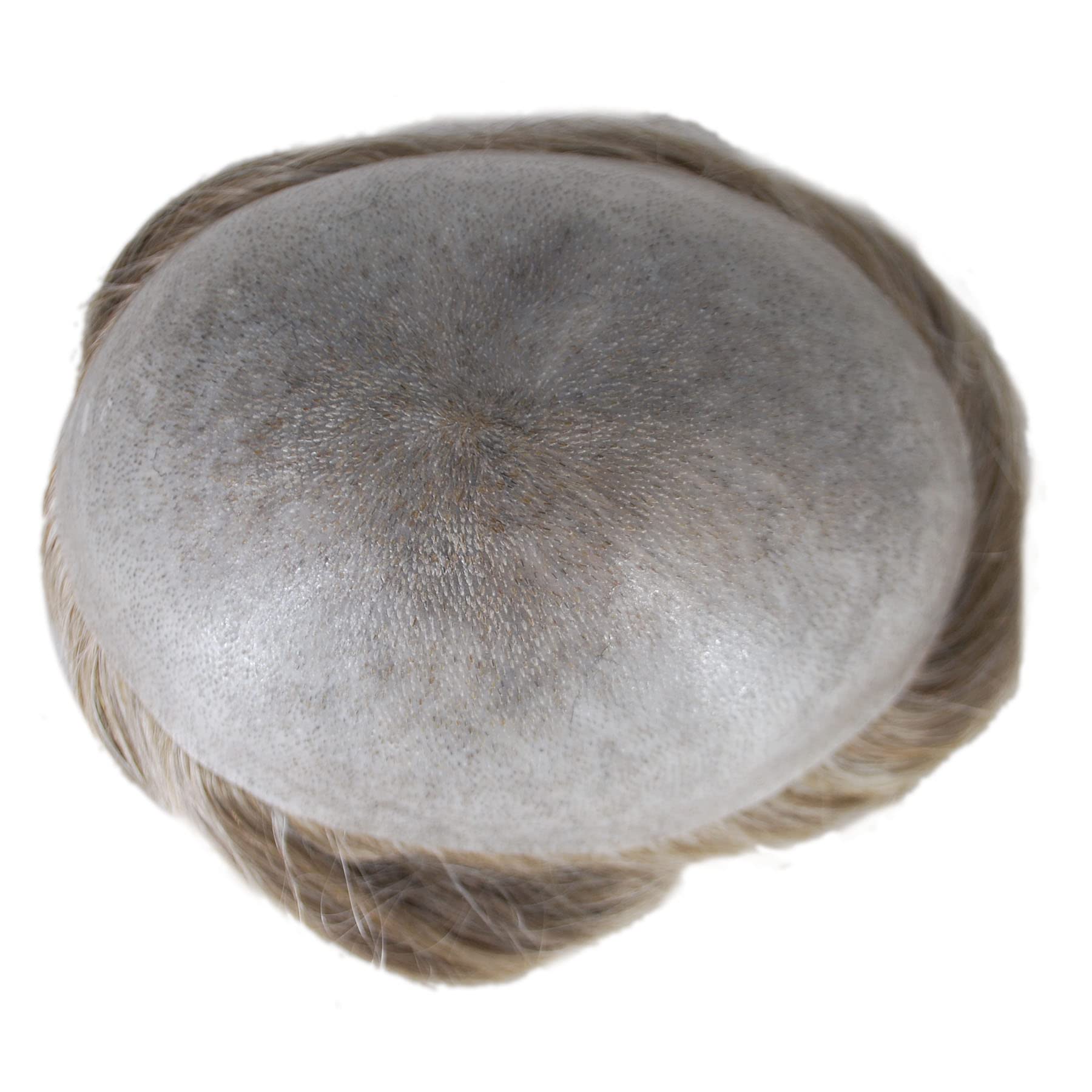 Men's Grey Hair Toupee - 100% Human Hair Replacement System - Light Brown Mixed with White - Style #660 - In Stock - Perfect for Thinning Hair & Bald Spot Coverage - Great for Daily Wear & Special Occasions