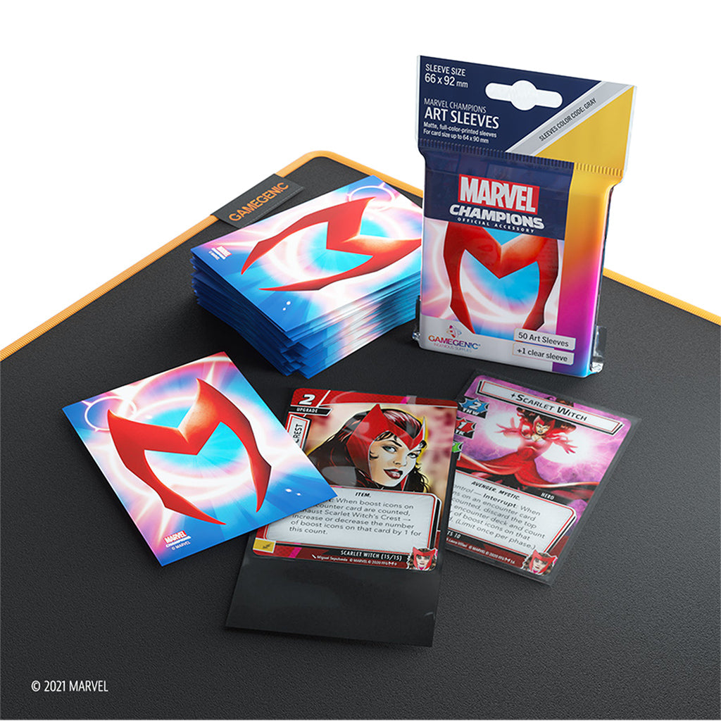 Marvel Champions Card Sleeves: Scarlet Witch - Premium Protection for Collectible Card Games (CCG) & TCG - Perfect for Game Nights & Tournaments