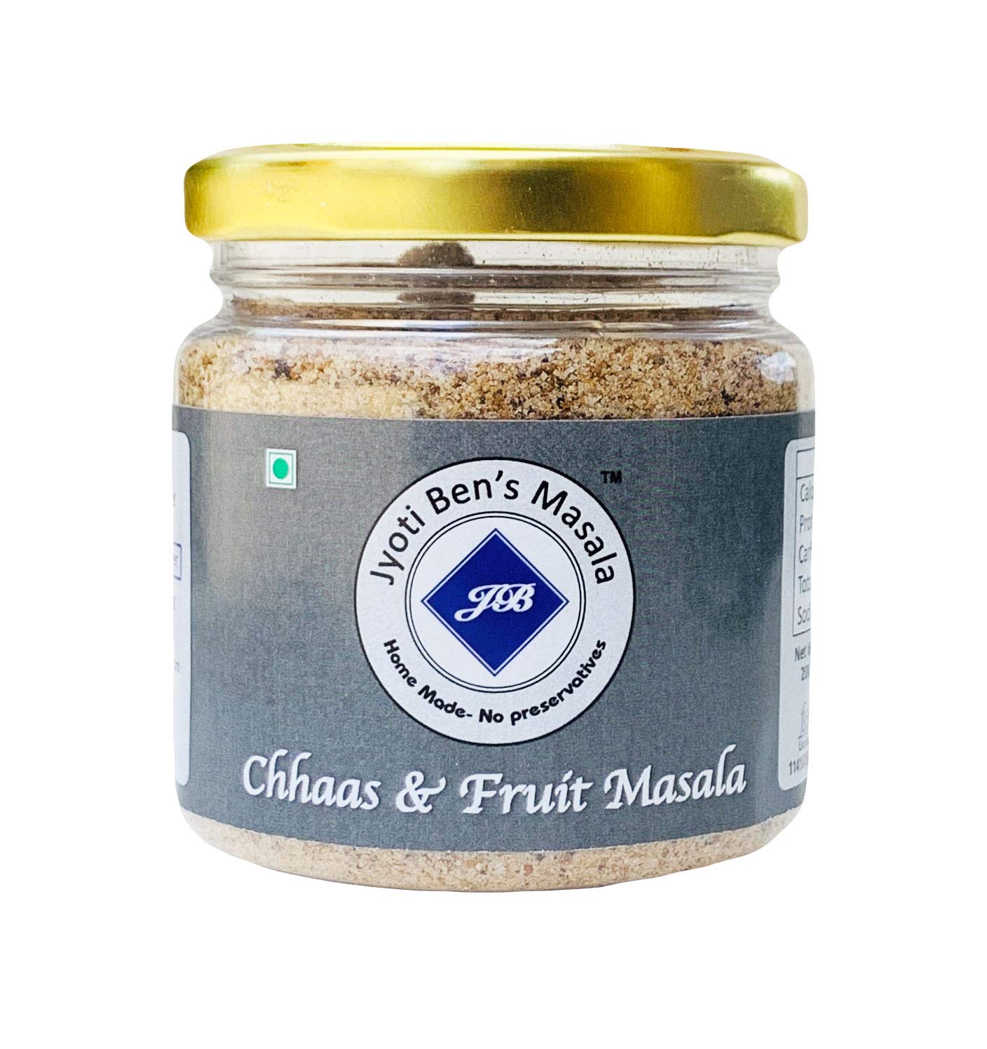 Jyoti Ben's Chaas (Buttermilk) Fruit Masala Powder 200g | Fresh & Natural | Ready to Sprinkle | No Artificial Colors or Flavors | Perfect for Smoothies, Yogurt & Traditional Indian Drinks
