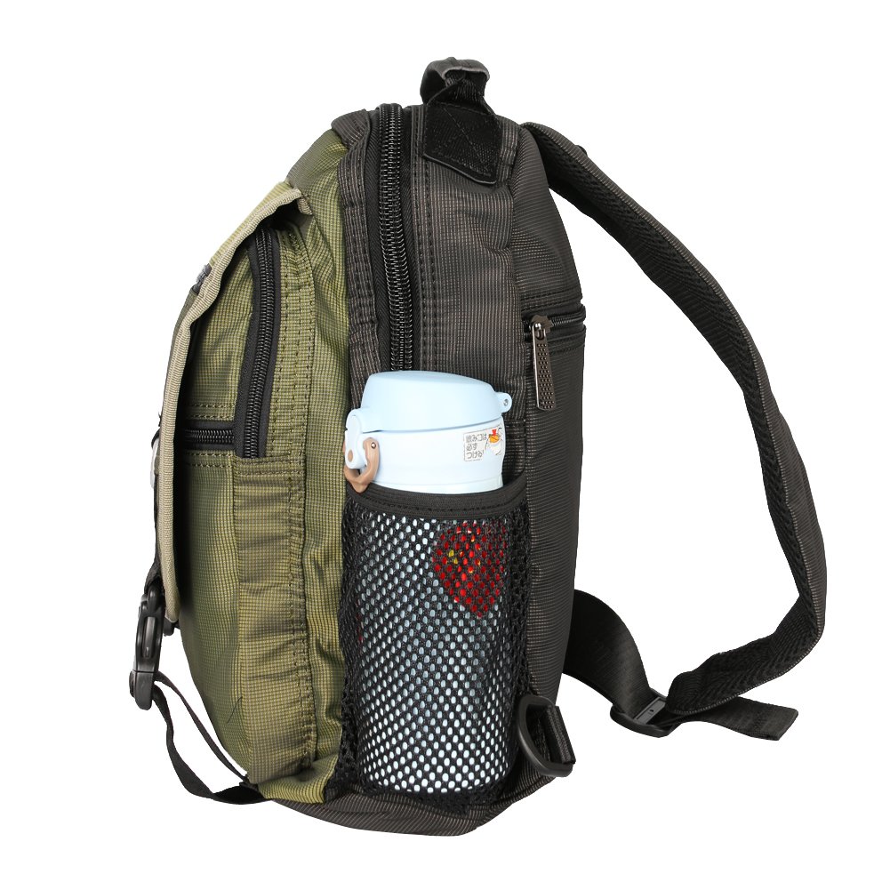 Men's Army Green Sling Backpack - Crossbody Messenger Bag for Travel, Hiking & Daily Use | Durable Shoulder Rucksack with Adjustable Strap