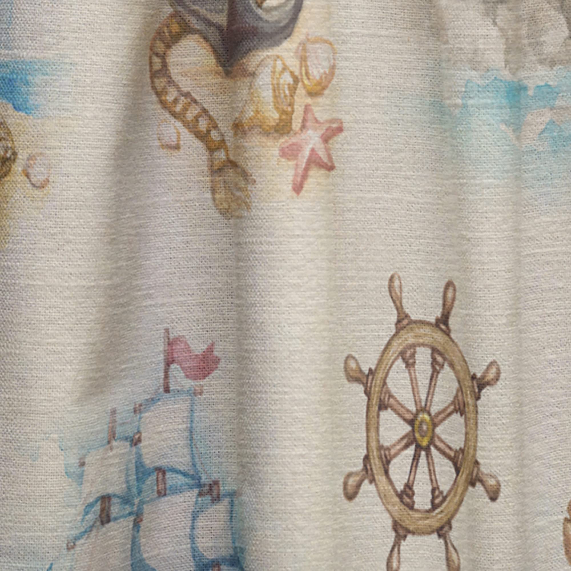 Thermal Insulated Watch Tower Binocular Sail Boat Curtains - Single Panel 52x63 Inches - Blackout Drapes for Bedroom & Living Room - Perfect for Coastal, Nautical or Travel Theme Decor