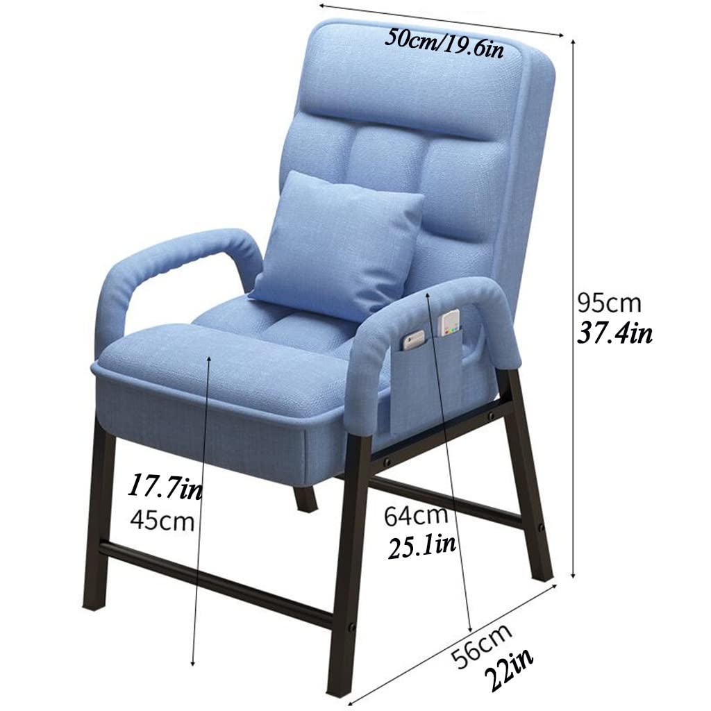 Ergonomic High Back Office Chair with Steel Frame - Modern Fabric Upholstered Lounge Chair for Bedroom & Living Room - Comfortable Armchair with Side Pocket for Adults (Pink) - Perfect for Home Office, Gaming & Relaxation