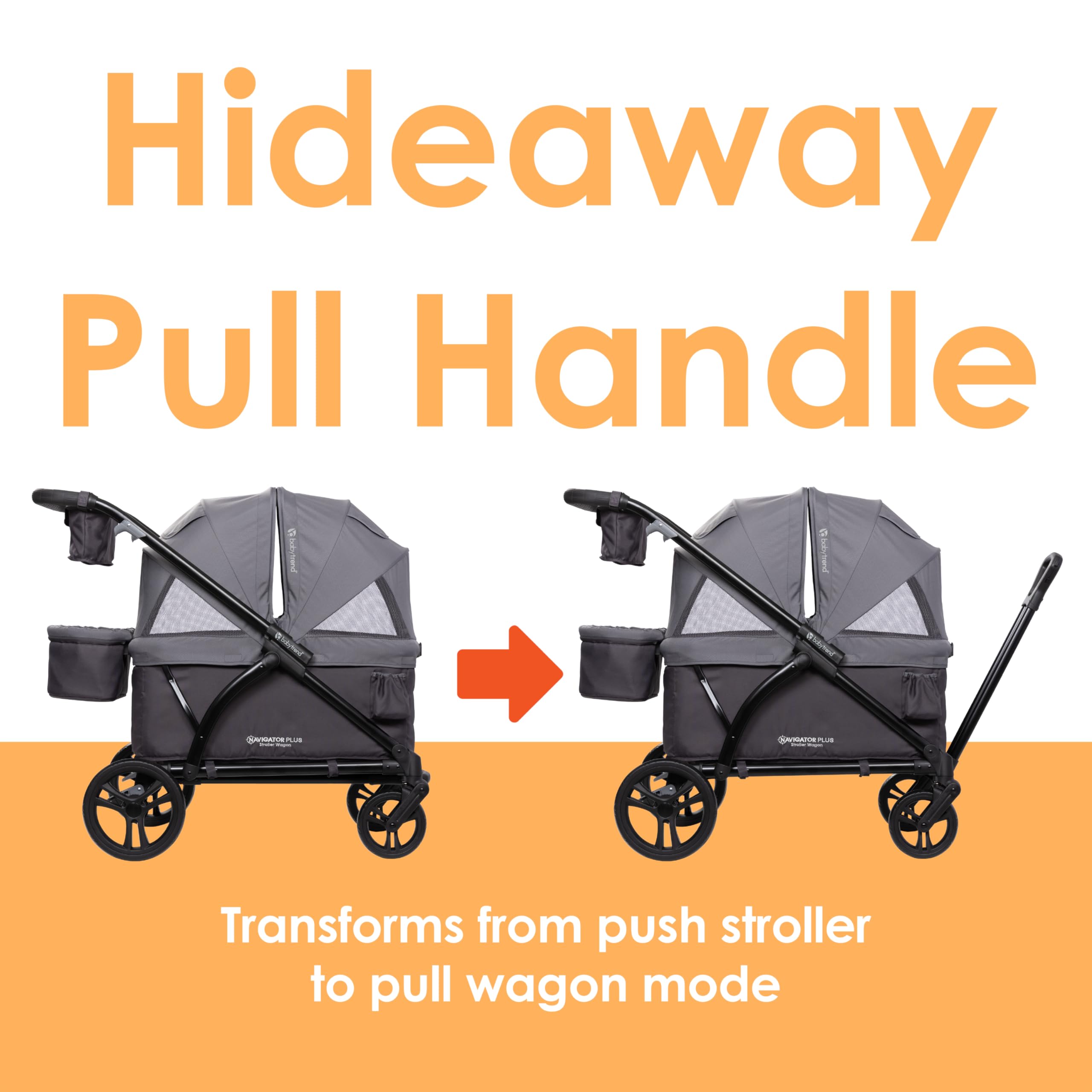 Baby Trend Navigator Plus 2-in-1 Stroller Wagon - Lightweight Convertible Stroller & Wagon Combo for Toddlers & Kids (Dash Midnight) | Perfect for Park Outings, Beach Trips & Family Adventures