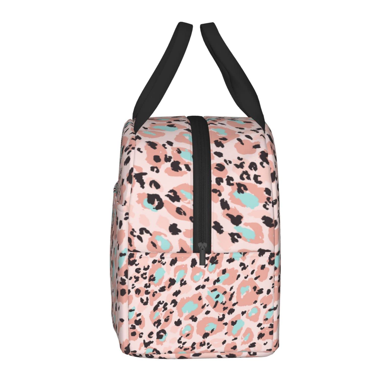 Leopard Print Insulated Lunch Box - Reusable Lunch Bag for Women & Men, Perfect for Office, Camping, Hiking, Picnics, Beach & Travel | Keep Food Fresh for Work, School or Outdoor Adventures