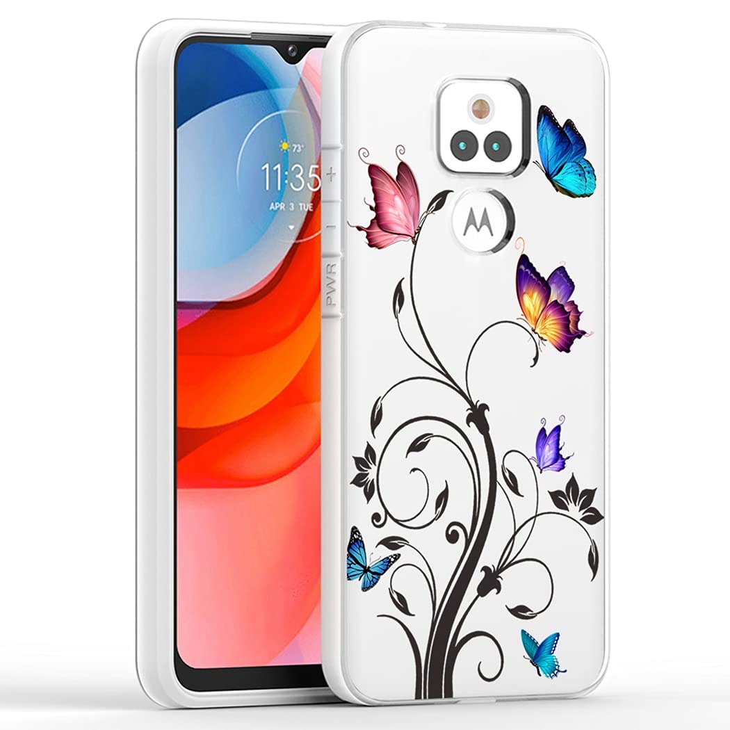 Clear Shockproof TPU Phone Case for Motorola Moto G Play 2021 - Cute Butterfly Design Protective Cover for Women & Girls | Perfect for Daily Use, Work & Travel